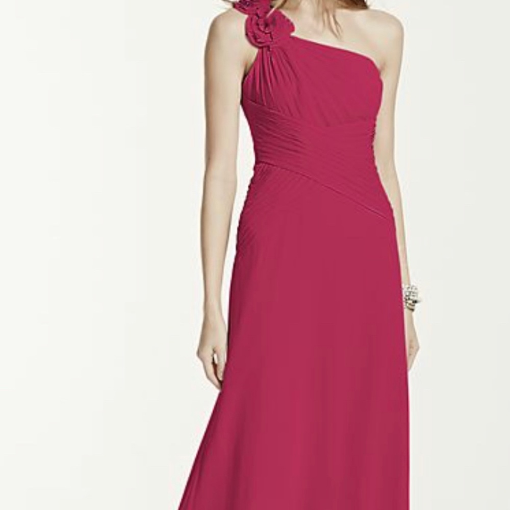 Burgundy one shouldered dress